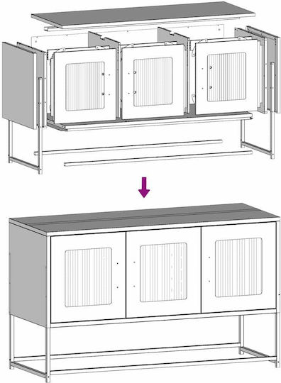 Metallic Anthracite TV Stand L100.5xD39xH60.5cm