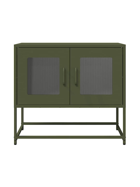 Metal TV Stand Olive Green Green 68x39x60.5cm