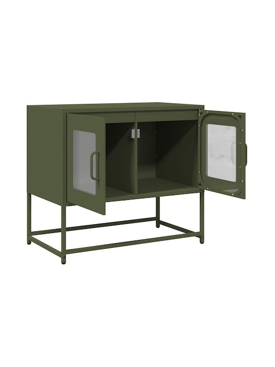 Metal TV Stand Olive Green Green 68x39x60.5cm