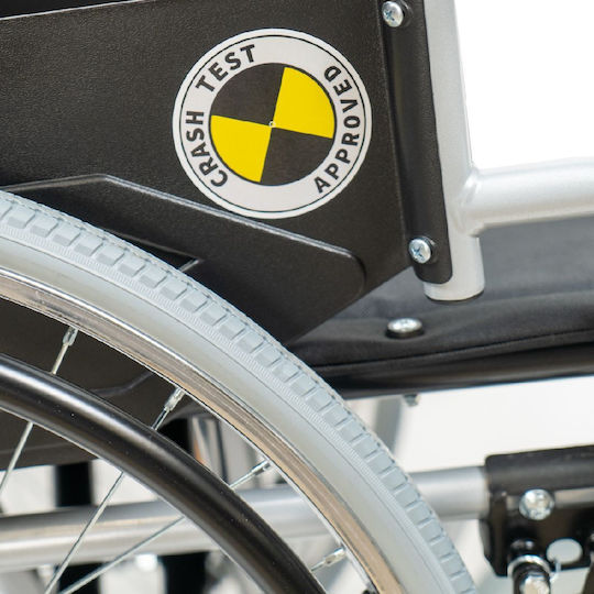 Mobiak Gemini Wheelchair 24" Folding Simple Type with Simple Back 46cm Silver