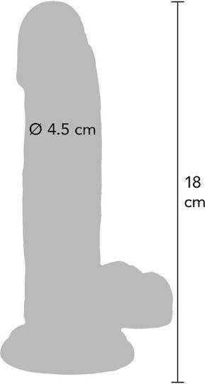 ToyJoy Glass Dildo with Balls and Suction Cup Transparent 18cm