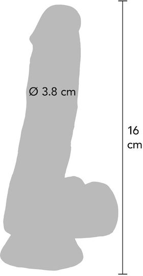 ToyJoy Ρεαλιστικό Dildo με Όρχεις και Βεντούζα Διάφανο 16cm