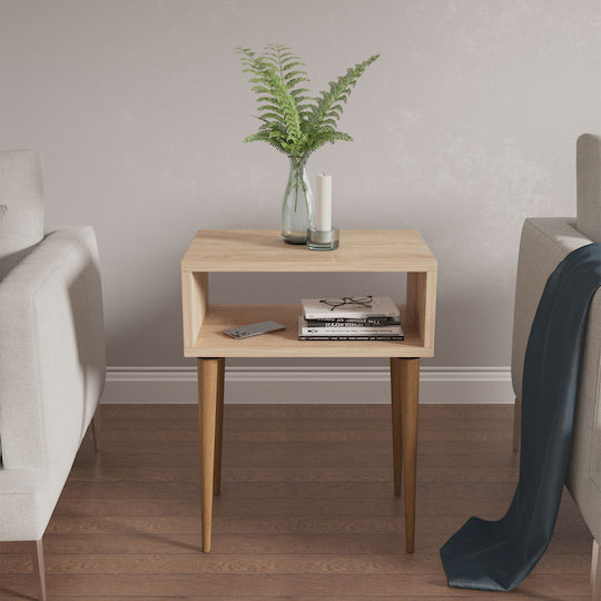 Bedside Table Todd Wooden Beige 45x30x58cm