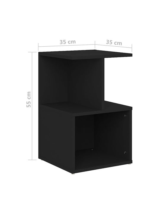 Noptiere Negre 2buc 35x35x55cm
