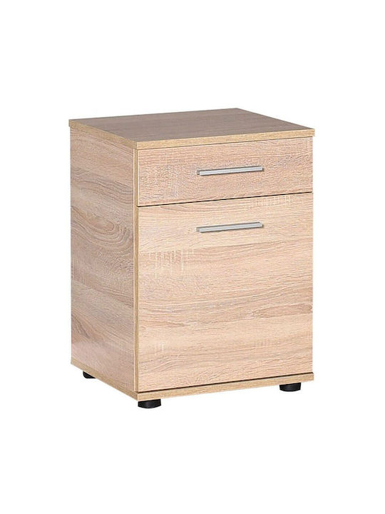 Bedside Table Mille Wooden Beige 40x40x60cm