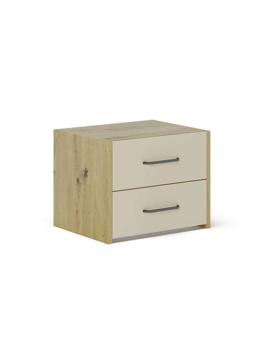 Κομοδίνο Malmo Ξύλινο Μπεζ 50x40x40cm