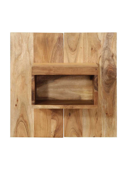 Κομοδίνο από Μασίφ Ξύλο Μπεζ 50x27x50cm