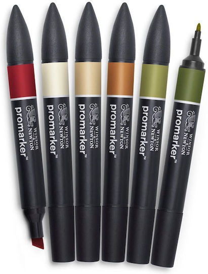 Winsor & Newton Μαρκαδόροι Σχεδίου Σετ 6τμχ