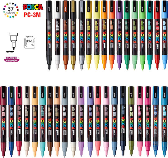 Uni-Ball PC-3M Permanent Marker 1.3mm Yellow