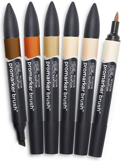 Winsor & Newton Μαρκαδόροι Σχεδίου Σετ 6 χρώματα