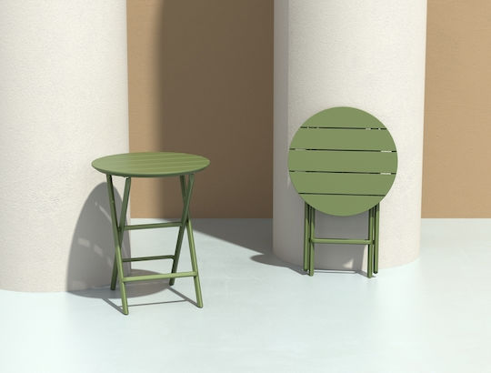 Tisch Café für kleine Außenbereiche Stabil Helen Olive Green 60x60x74cm