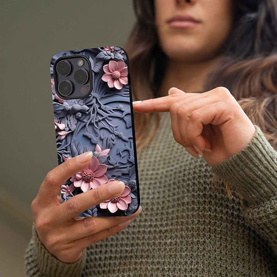 Husă Sonique Seria Flori 3D pentru Samsung Galaxy Z Flip 4 Roz 02