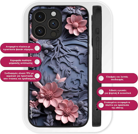 Husă Sonique Seria Flori 3D pentru Samsung Galaxy Z Flip 4 Roz 02