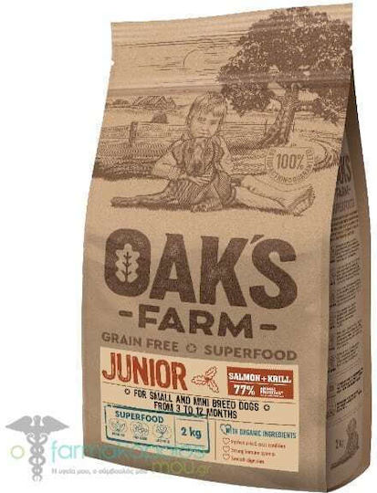 Oak`s Farm Getreidefrei Kleine Rassen Junior Lachs & Krill 2kg