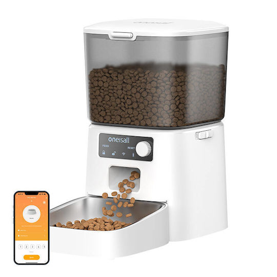 Oneisall Pro Automatic Feeder for Dog & Cat 16.75cm in White Color