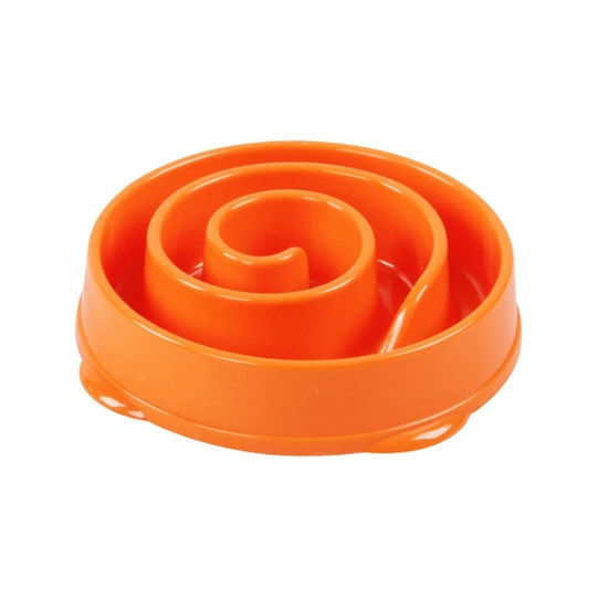 Pawise Swirl Large Kunststoff Schalen Futter Langsame Fütterung für Hund & Katze auf Basis von 27cm in Orange Farbe