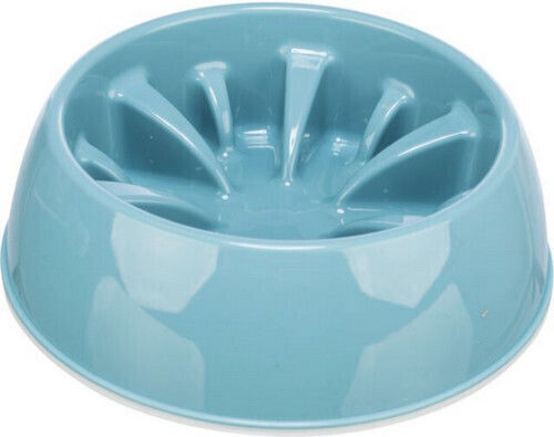 Trixie Kunststoff Schalen Futter & Wasser Langsame Fütterung für Hund & Katze auf Basis von 300ml 16cm in Blau Farbe