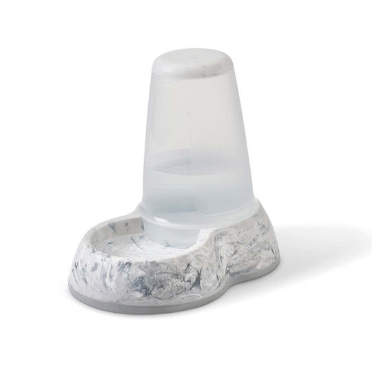 Savic Loop Marble Автоматичен Пластмаса Купа с контейнер Храна за Куче & Котка с Основа 1.5lt в Сив Цвят