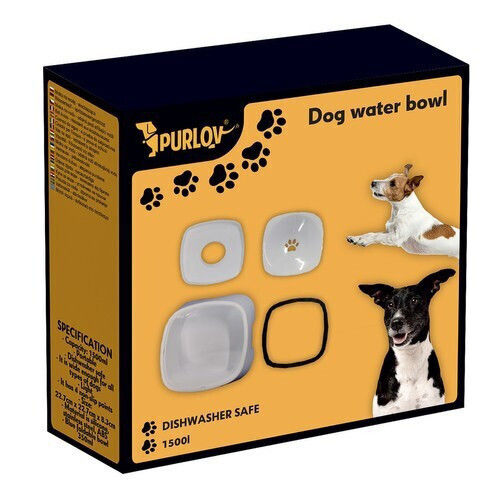 Purlov Schalen aus ABS-Kunststoff Futter & Wasser Langsame Fütterung für Hund & Katze 1.5lt in Weiß Farbe 2Stück