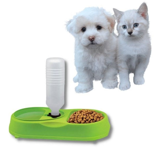 Dozator de apă automat anti-alunecare și anti-scăpare pentru animale de companie, verde