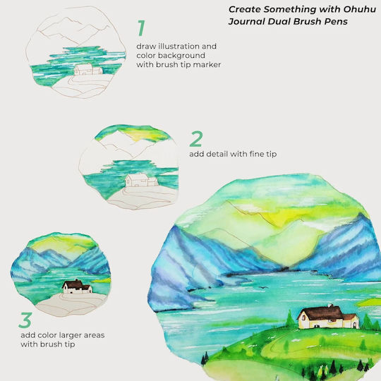 Ohuhu Maui Drawing Markers with Double Tip Set 100 Colours
