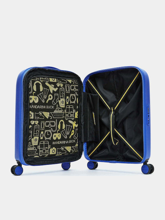 Mandarina Duck Logoduck Large Hard Suitcase Blue Royal with 4 Wheels Height 75cm