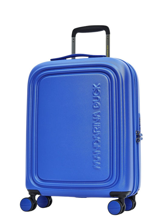 Mandarina Duck Logoduck Βαλίτσα Ταξιδίου Καμπίνας Σκληρή Μπλε Ρουά με 4 Ρόδες Ύψους 55εκ.