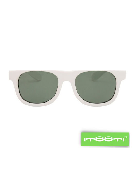 iTooTi Unbreakable Square Baby Kids Sunglasses with Polarized Lenses White for 6-24 Months