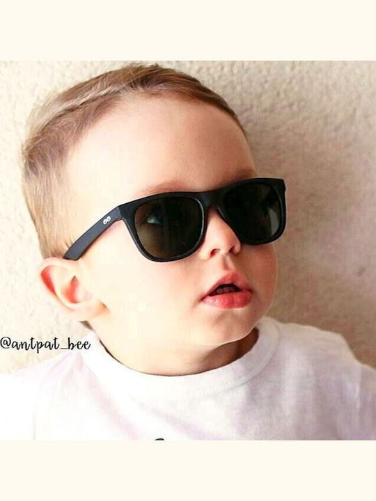 iTooTi Classic Unbreakable Rectangle Baby Sunglasses with Polarized Lens Black for 6-36 Months