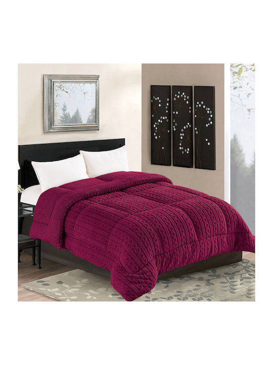 Silk Fashion Κουβερτοπάπλωμα Μονό 170x240εκ. Braid Μπορντώ 780 GSM