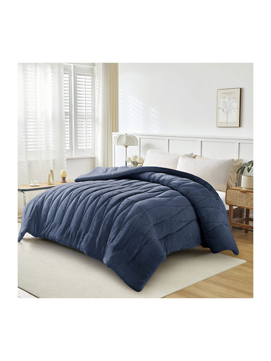 Liolios Home Duvet Cover Queen 220x240cm Doha Navy 350 GSMGsm