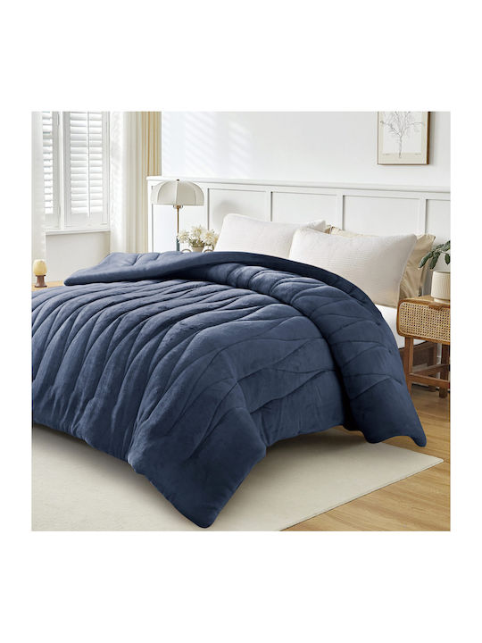 Liolios Home Duvet Cover Queen 220x240cm Doha Navy 350 GSMGsm