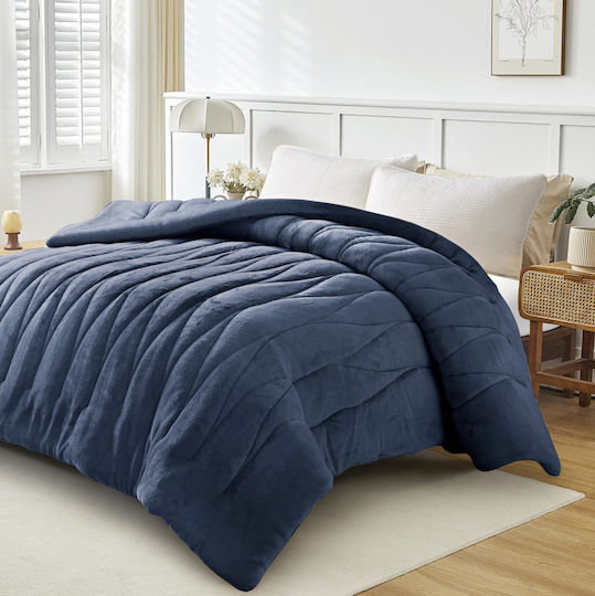 Liolios Home Комбинирано одеяло Куинсайз 220x240бр Doha Navy 350 г/м²Gsm