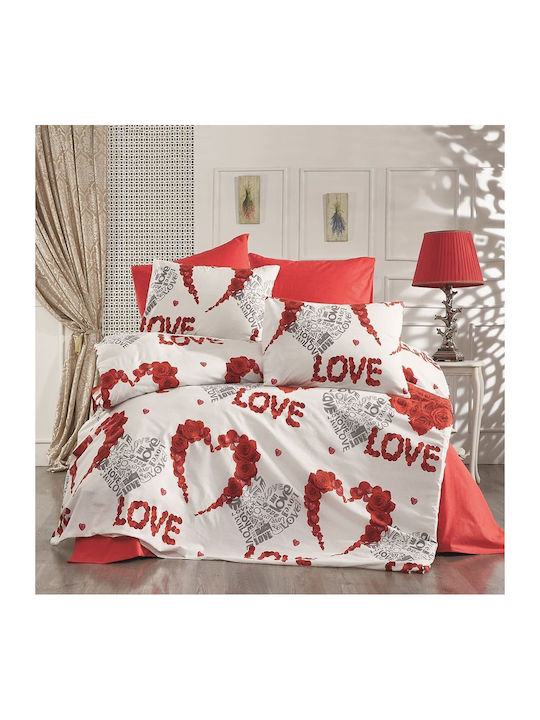 Dimcol Duvet Single 160x240cm Passion 303 White / Red