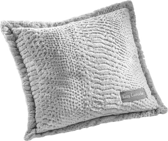 Guy Laroche Crusty Ριχτάρι Τριθέσιου Καναπέ Γούνινο 170x300εκ. Silver με Μαξιλαροθήκη