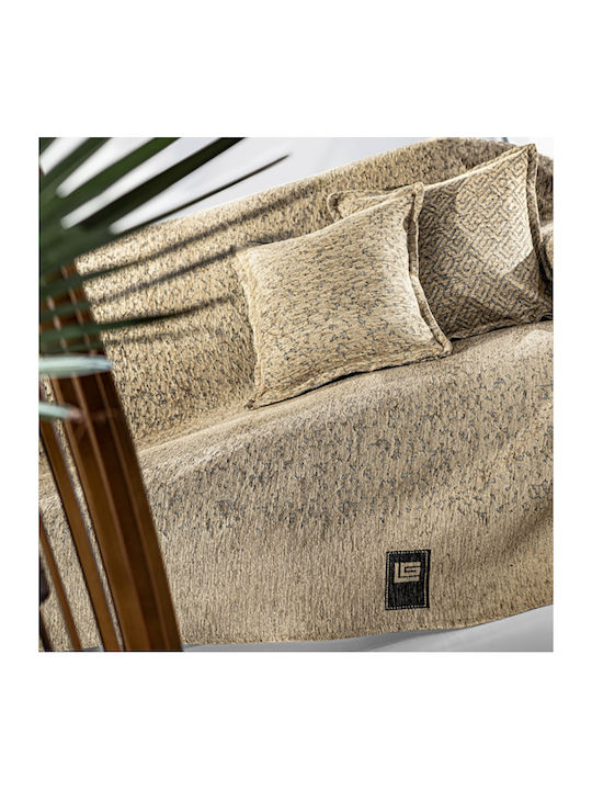 Guy Laroche Zweisitzer-Sofa Überwurf 2 Seiten Matis 180x250cm Beige