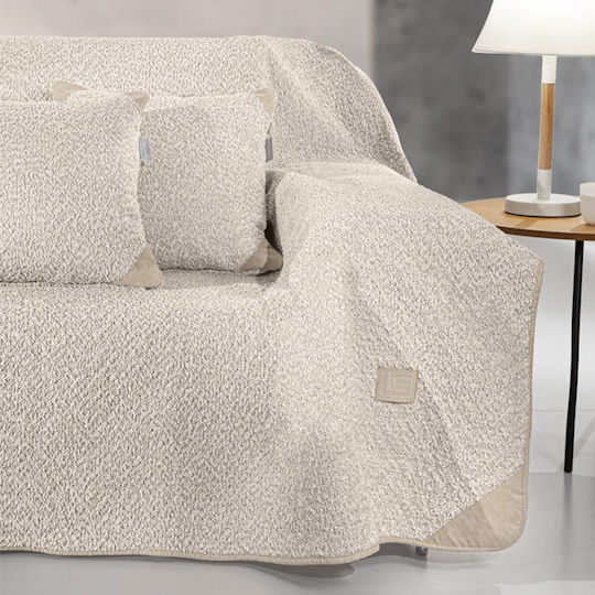 Guy Laroche Lama Ριχτάρι Τριθέσιου Καναπέ Ζακάρ 170x300εκ. Beige