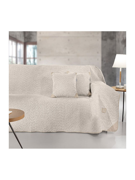 Guy Laroche Lama Three-Seater Sofa Throw Jacquard 170x300cm Beige