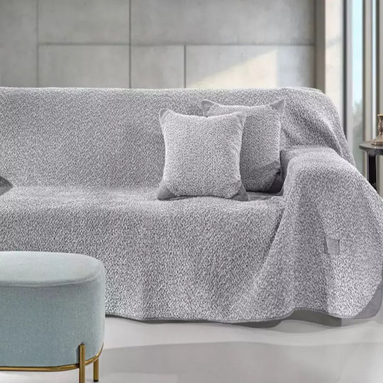 Guy Laroche Lama Sofa Throw 2 Seater Jacquard 170x250cm Silver