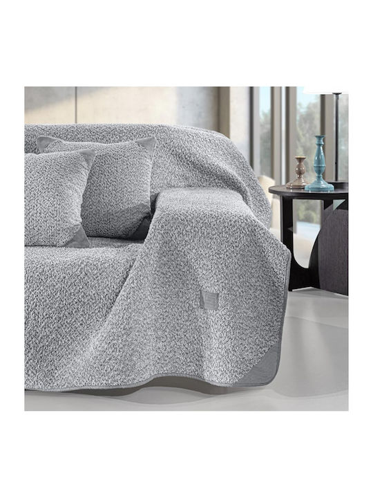 Guy Laroche Lama Three-Seater Sofa Throw Jacquard 170x300cm Silver