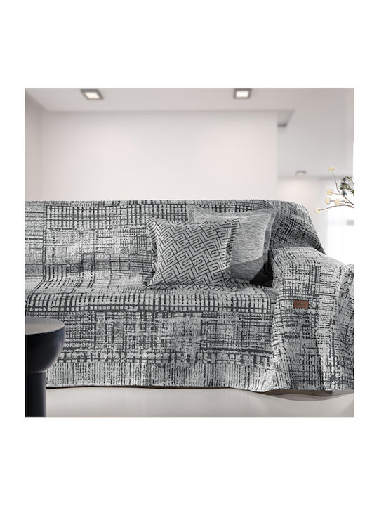 Guy Laroche Melbourne Dreisitzer-Sofa Wurf Chenille 180x300cm Silber