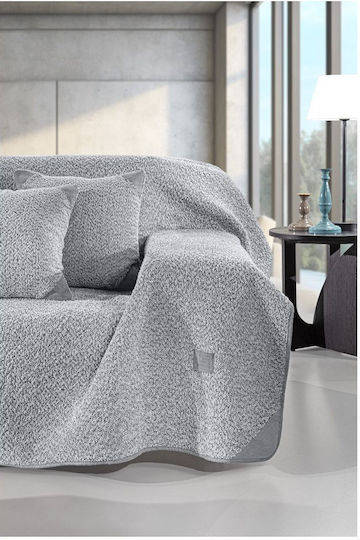 Guy Laroche Lama Ριχτάρι Τριθέσιου Καναπέ Ζακάρ 170x300εκ. Silver