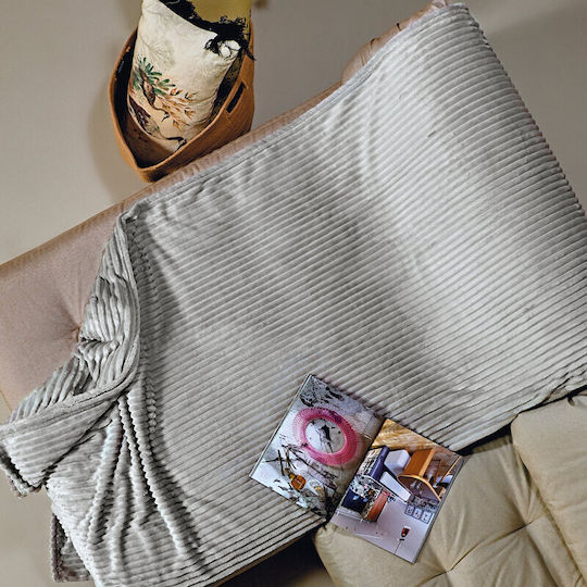 Kentia Sergio Ριχτάρι Τριθέσιου Καναπέ Fleece 180x280εκ. 22 Grey 000072919