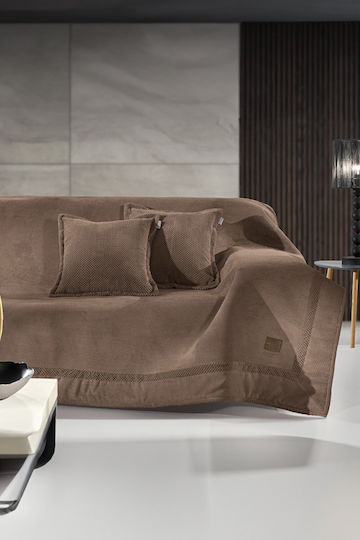 Guy Laroche Rubicon Sofa Throw 2 Seater 170x250cm Latte