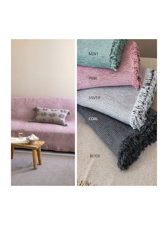 Palamaiki Hub Armchair Throw Two Sides Chenille 180x180cm Coal