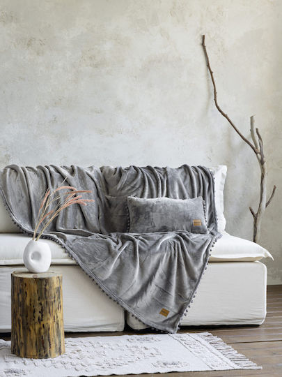Nima Macia Ριχτάρι Πολυθρόνας Ζακάρ 130x180εκ. Gray 32379