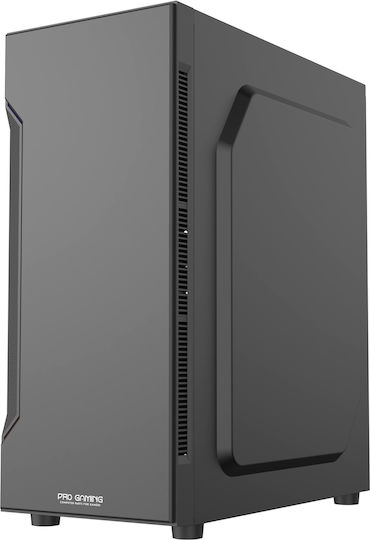 ProGaming Cyber Gaming Midi Tower Computer Case with Side Window and ARGB Lighting Black