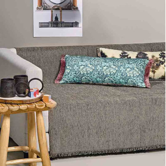 Kentia Kanon Sofa Throw 2 Seater Chenille 180x250cm 04 Light Brown
