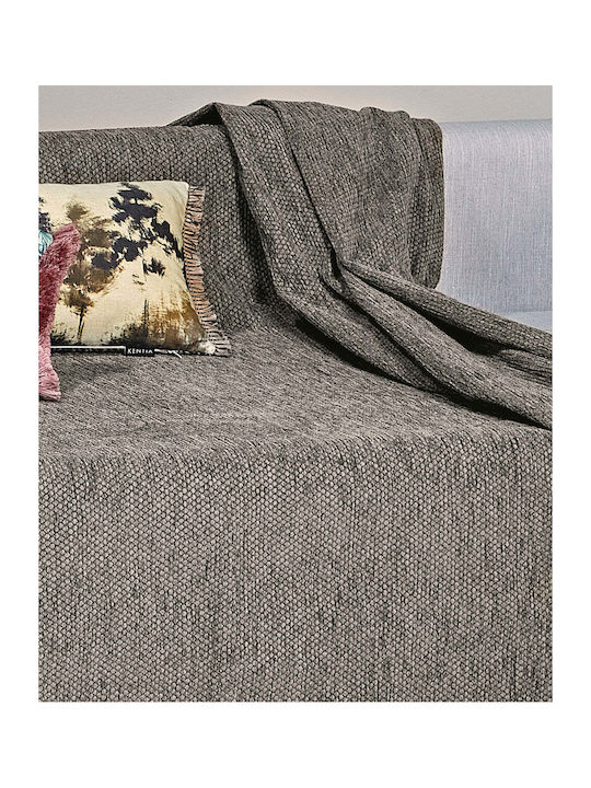 Kentia Kanon Zweisitzer-Sofa Überwurf Chenille 180x250cm 04 Hellbraun