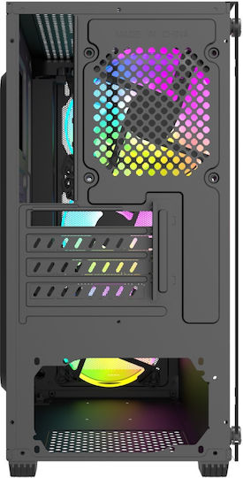 ProGaming ARROW Gaming Mini-Turm Computergehäuse mit Seitenfenster und RGB-Beleuchtung Schwarz